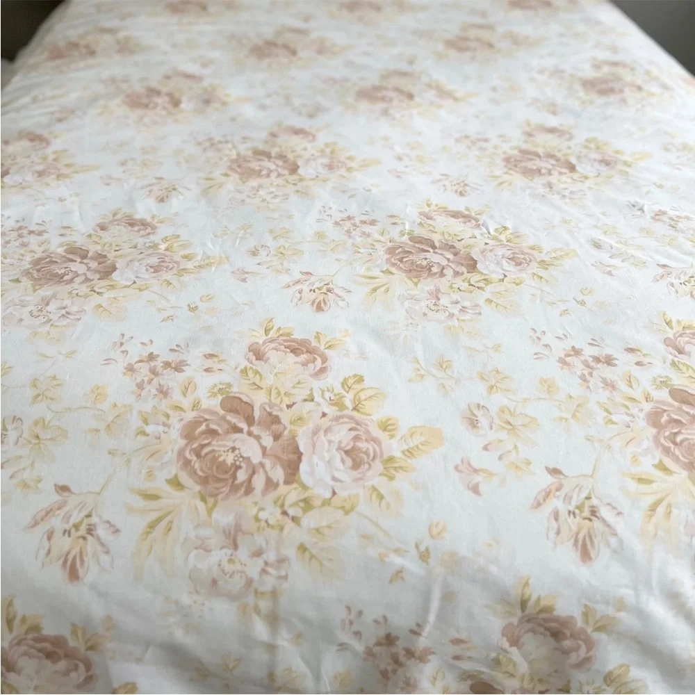Pottery Barn Hayden Floral Linen Blend FULL/QUEEN Duvet Neutral & 2 Std. Shams
